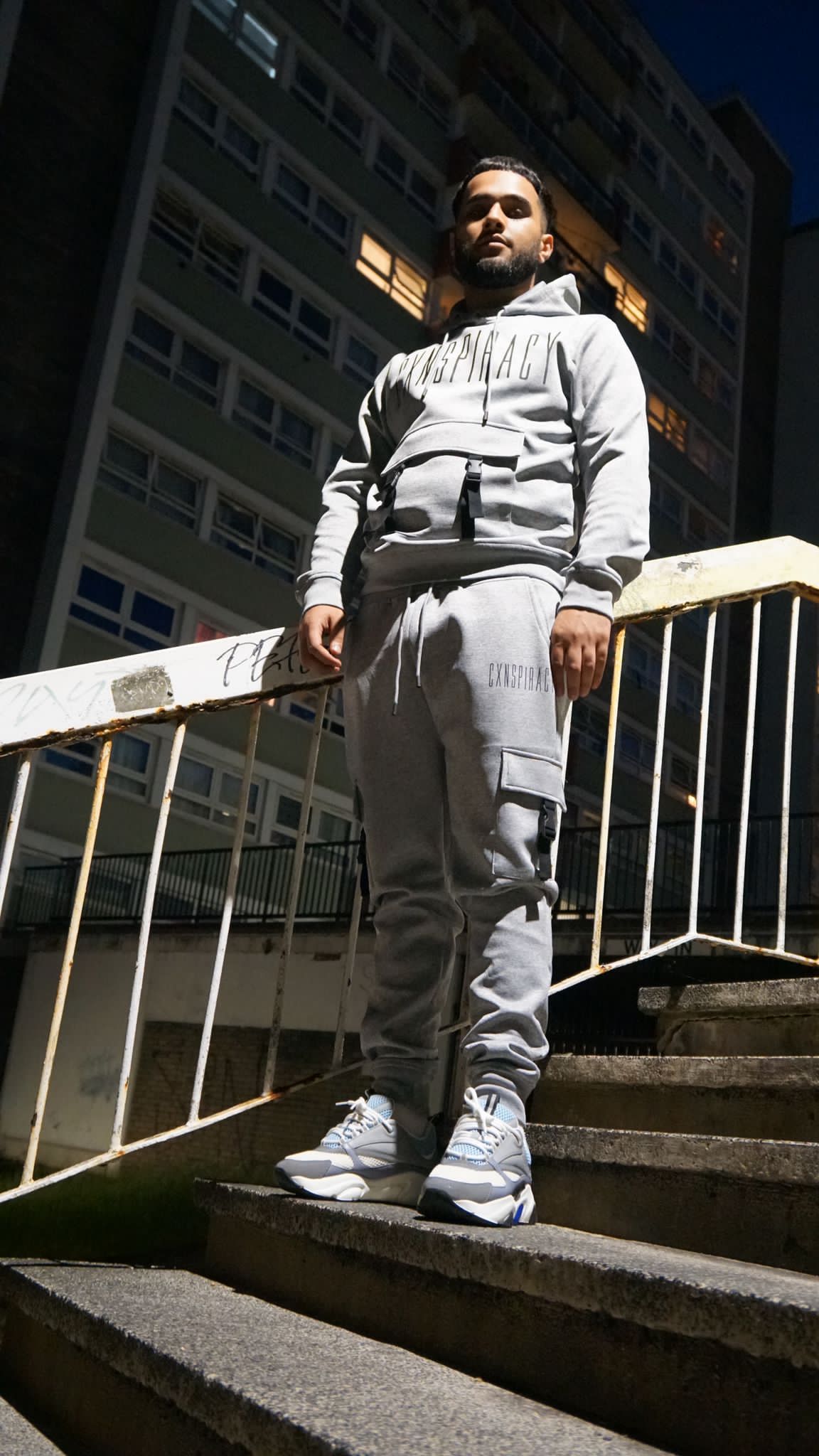 CXNSPIRACY BUCKLE TRACKSUIT - GREY